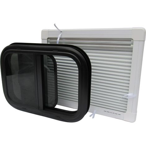 Replacement Caravan Window with Blind 900 x 450mm (Campervan Motorhome RV Horsebox Sliding) (1/5)