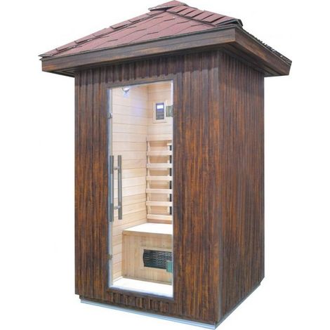 Bagno Italia Sauna infrarossi cm 120x105 con tetto adatta per installazione all’esterno cromoterapia (1/2)