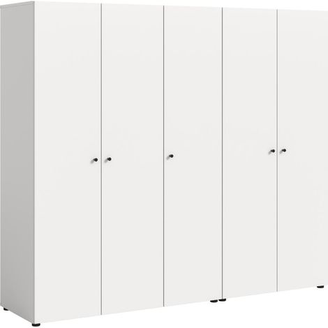 Darwin armoire de rangement 5 portes blanches.