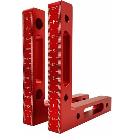 DEESSE SHOP - Lot de 2 équerres de positionnement à 90 degrés 11,9 x 11,9 cm, pince d'angle de type L à 90°, équerre de serrage d'angle en alliage d'aluminium, pinces à angle droit Pince à épiler à an (1/5)