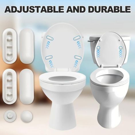 Tampon abattant WC - Universel Compatible tous modèles standard - Maison hôtel hôpital - Blanc (1/5)