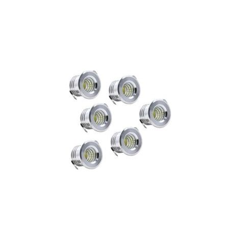 Lot de 6 Mini Spots encastrables au Plafond LED Noirs Mini Spot LED pour plafonnier d'armoire, 3 W, blanc froid (1/4)