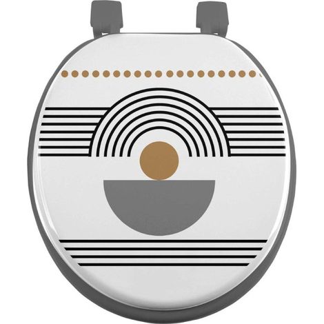 Abattant WC Imprimé "Memphis" 47cm Blanc (1/2)
