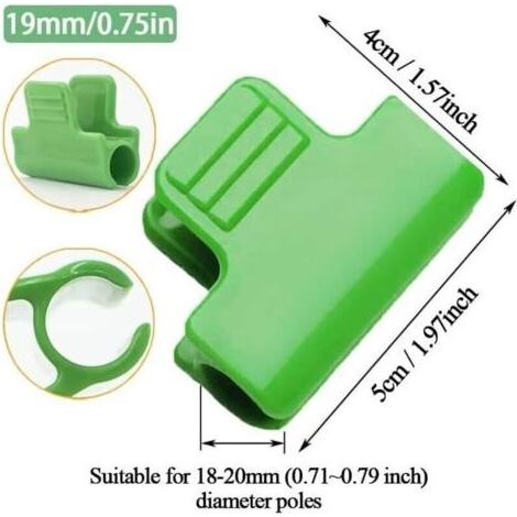 Ensemble de 24 anneaux de filet de jardin de 19 mm, colliers de serrage pour tubes PVC de 18 à 20 mm, clips antidérapants (1/3)