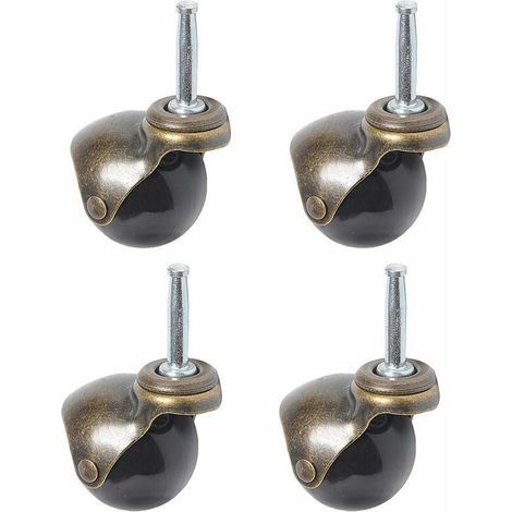 Ruedas giratorias, ruedas giratorias de 360 grados, placa superior con tapa, juego de 4 ruedas para muebles (rueda con rodamiento de bolas y anillo de agarre, 50 mm) (1/5)