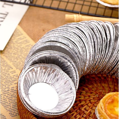 250 Pieces Disposable Aluminum Tart Pan Egg Tart Pan Aluminum Foil Tart Pan Mini Non-Stick Tartlet P (1/5)