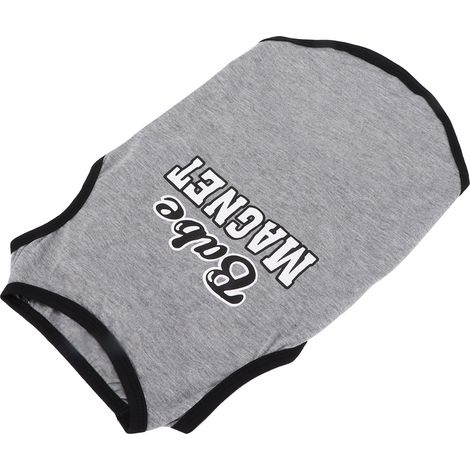 T-shirt pour animaux de compagnie, motif mini cochon, en coton fin, imprimé lettres, vêtement pour animaux de compagnie (Gris L) (1/5)