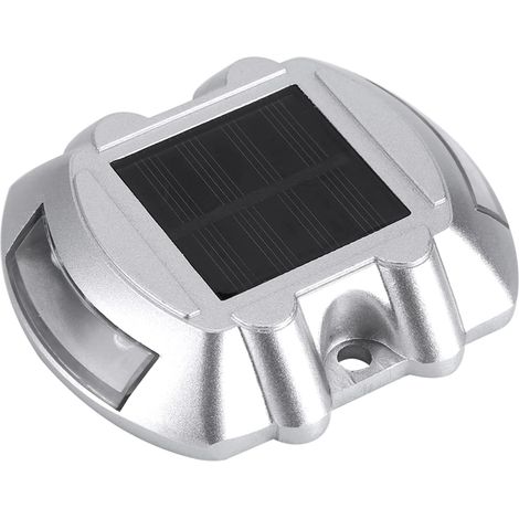 LED Cast Aluminum Outdoor Solar Light, Automatic Charging, Safety Warning Light for Driveway, Step, Courtyard and Road Lighting (White Flash) (1/5)