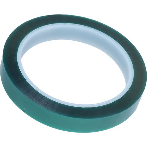 Ruban adhésif vert 0,05 mm x 15 mm x 66 m, résistant aux hautes températures, respectueux de l'environnement, pour usage industriel. (1/5)