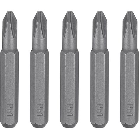 5pcs PH1 Embout de Tournevis Cruciforme 5/32" Tige Hexagonale 28mm Longueur Acier S2 Magnétique Tête Phillips pour Tournevis Manuels Électriques Réparation de Précision (1/5)