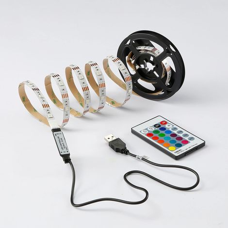 Kit Ruban LED RGB 2m en USB avec télécommande (1/3)