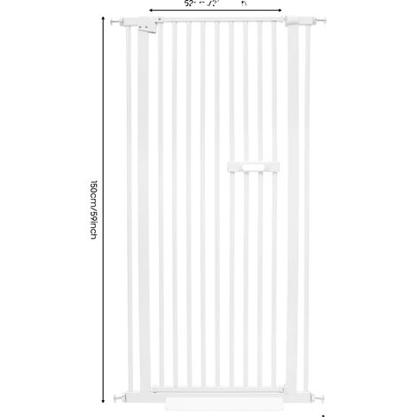 Barrera para mascotas, instalación sin taladros, ancho ajustable, BLANCO (1/2)