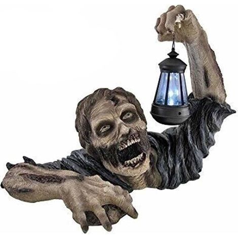 Lanterne LED Zombie Résine Statue Jardin Horreur Film Lutin Décor Extérieur Patio Pelouse Cour (1/3)