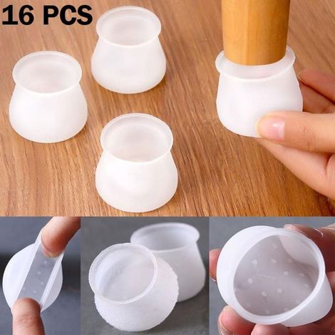 Lot de 16 protections de pieds de table et de chaise transparentes de style nordique (4 pièces). (1/5)