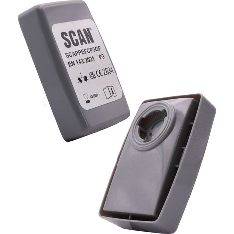 Scan P8500 Twin Half Mask P3R Particle Filter Cartridge (Pack of 2) SCAPPEFCP3GF