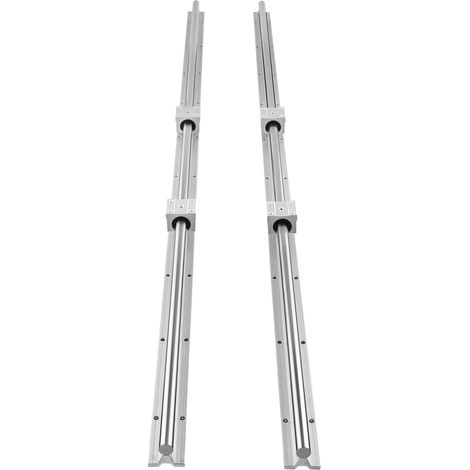 Glissière linéaire SBR16 1500mm, lot de 2 rails et 4 blocs coulissants SBR16UU, pour machines CNC, projets DIY et automatisation. (1/5)