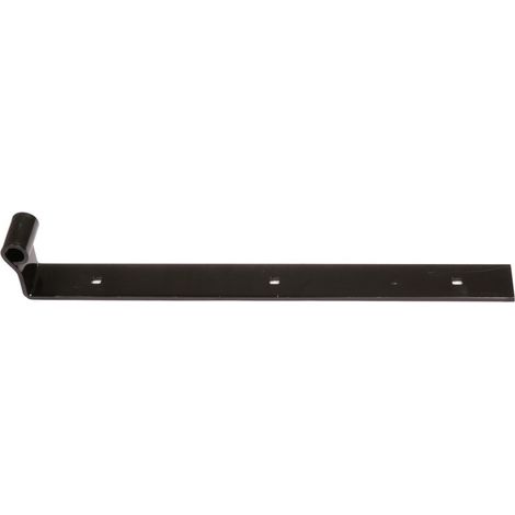 Penture coudée noire à bout droit 600 x 40 mm – Axe 14 mm – Percée pour bois dur – Épaisseur 4 mm – Torbel industrie