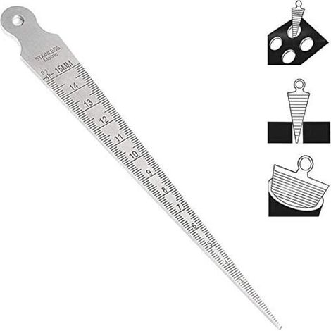 1–15 mm (1/32–5/8 Zoll) Edelstahl-Schweißkegellehre, metrische Zollsonde, metrisches Lochmesswerkzeug