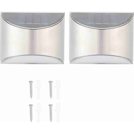 Lampes de sécurité solaires en acier inoxydable pour clôture extérieure - Applique murale à commande lumineuse pour marches (1/5)