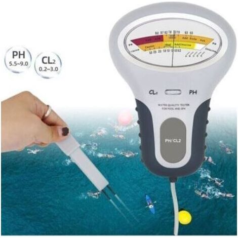 Testeur de chlore et de pH-Cl2 avec sonde, analyseur de qualité de l'eau pour piscines, accessoires de rechange pour testeurs de pH de piscines, testeur de chlore, testeur électronique de pH et de chl (1/5)