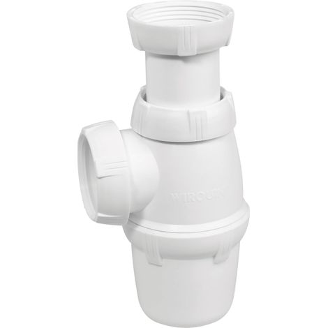 Wirquin SP3213 - Sifone per lavello classico, diametro: 40 mm, regolabile in altezza, bianco (1/3)