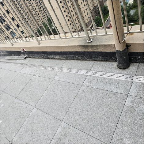 Caniveau Exterieur Drain Étroit de Canal d'acier Inoxydable 304,système de Drainage de tranchée Robuste,pour Balcon, terrasse, Jardin, terrasse,Dérivateur de Gouttière(H5xW4CM/H1.96xW1.57IN)