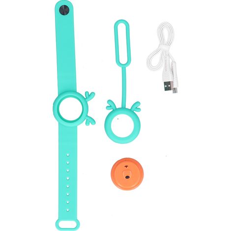 Bracelet anti-moustique rechargeable USB pour enfants, répulsif ultrasonique vert, bracelet anti-moustique portable, protection naturelle sans produits chimiques. (1/5)