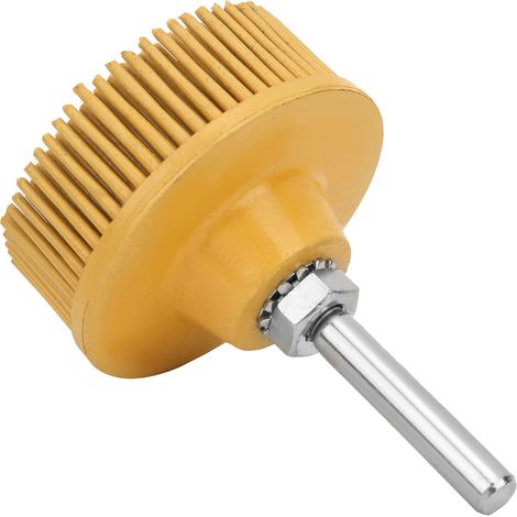2-Zoll-Borstenscheibe aus Schmirgelgummi, Schleifbürste, Polierscheibe zum Entfernen von Graten und Rost, gelb (1/5)