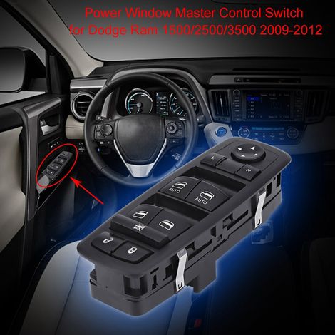 Interrupteur Commutateur Principal Vitre Électrique Fenêtre pour Dodge Ram 1500 2500 3500 (2009-2012) - Noir 04602863AD (1/5)