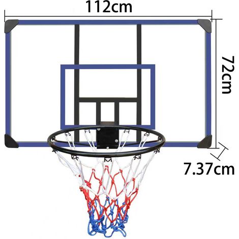 Panier de basket mural,panneau dorsal et cercle,112cm x 72cm,panneau arrière incassable,intérieur/extérieur