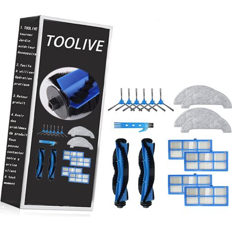 Kit d'accessoires pour Proscenic 850T Pièces de rechange pour aspirateur 2 Brosse principale + 4 Filtre Hepa + 6 Brosse latérale + 4 Chiffon de vadrouille (1/5)