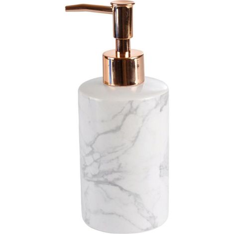 Distributeur de Savon "Effet Marbre" 18cm Or Rose (1/2)