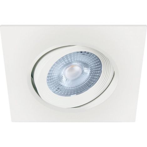 Silamp – Spot LED encastrable orientable 5W carré blanc SMD – Luminosité 400 lumens – Angle d'éclairage 60° – Pour intérieur uniquement