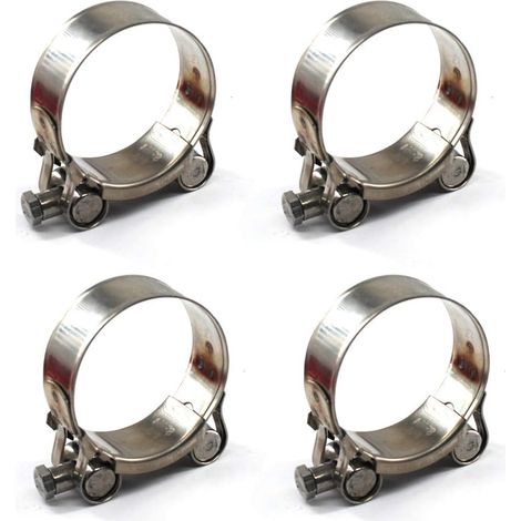 4 pièces 52-55mm Colliers de serrage à boulon en T Acier inoxydable 304 Collier de serrage