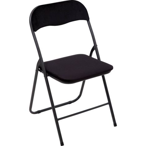 Sedia pieghevole in velluto nero - 5five (1/4)