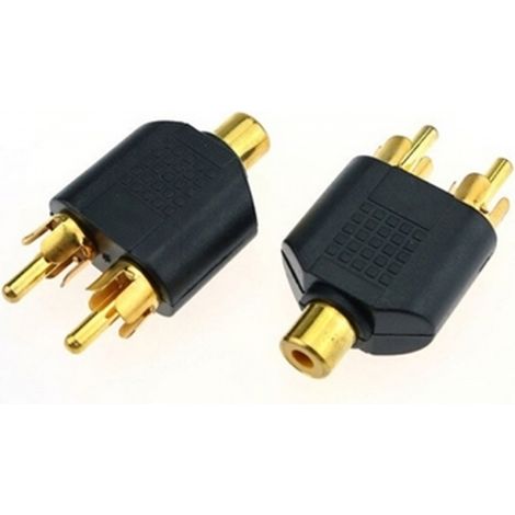 Adattatore Audio Da RCA Femmina A 2 RCA Stereo Maschio Coppia (1/5)