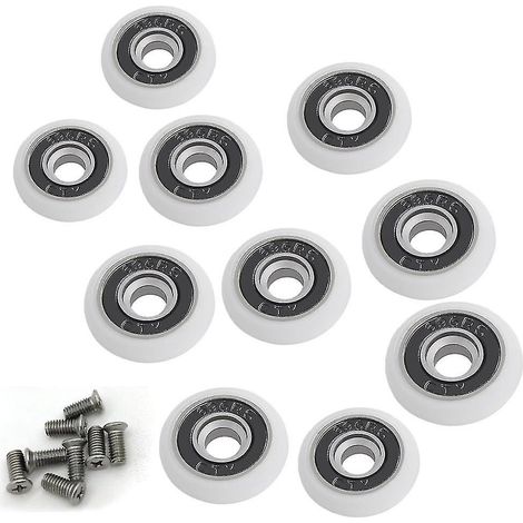 BEBUSINGOTO Set mit 8 Ersatzrollen für Duschtüren, 19 mm Durchmesser