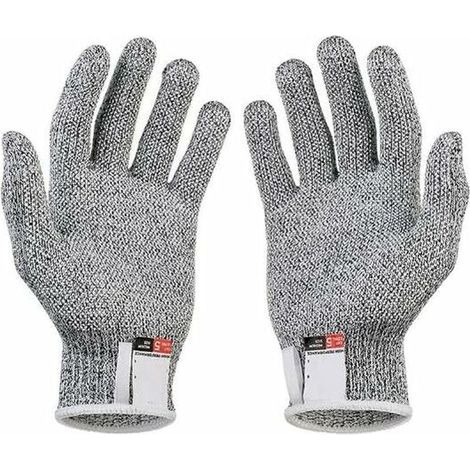 Paar schnittfeste Handschuhe, Schnittschutzklasse 5, EN 388-zertifiziert, Sicherheitsarbeitshandschuhe für Küche, Metzgerei, Gartenarbeit und Heimwerken, Größe S (1/5)