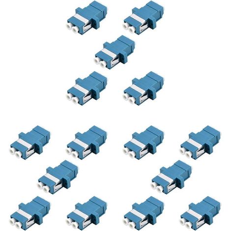 Adaptateur fibre optique LC - Coupleur duplex monomode LC vers LC - Lot de 15 - Bleu (1/5)