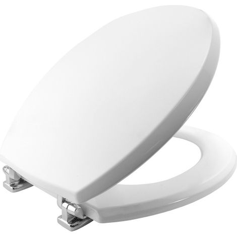 TrAdE Shop Traesio - Copriwater Universale In Legno Mdf Resistente Con Chiusura Soft Wc Bagno 37x45 -        3,5
