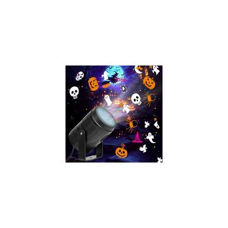 Halloween-Scheinwerfer für drinnen und draußen, LED-Scheinwerfer für Halloween-Dekorationen, festlicher Scheinwerfer für Halloween-Partys, Halloween-Lampe für drinnen – Crezuo