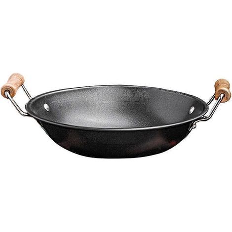 Wok antiadhésif, poêle ménager, ustensiles de cuisine, casserole-27.00X23.00X5.60CM-Black (1/4)