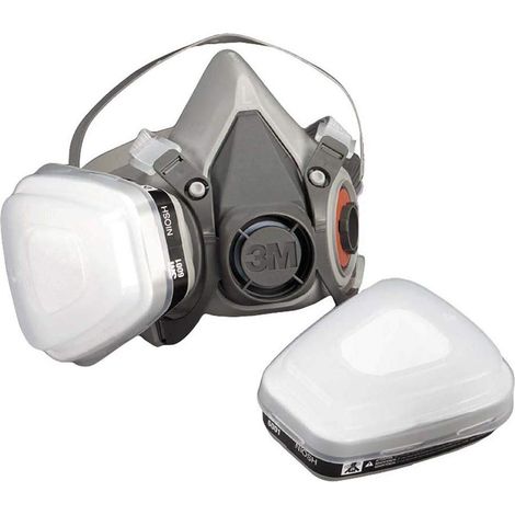 3M 6100L Respiratore a Semimaschera anti-gas/anti-fumo Riutilizzabile, Misura Piccola, Certificato EN di sicurezza, Taglia L (1/5)