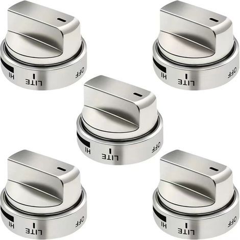 Ensemble de boutons pour plaque de cuisson, argent, lot de 5, adapté aux pièces de rechange AEZ72909008 (1/5)