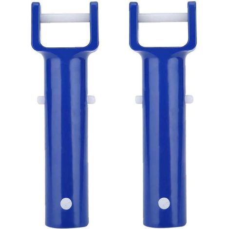 V-Kopf-Griff für Schwimmbäder, Poolbürstenkopf-Griff, Ersatzzubehör für Pool-V-Kopf-Greifer, blauer Kunststoff, 2 Stück, für die Poolwartung und -reinigung