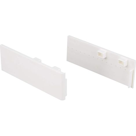 GARDINIA Copertura laterale per binari in plastica P2Ü, Bianco, 2 Pezzi