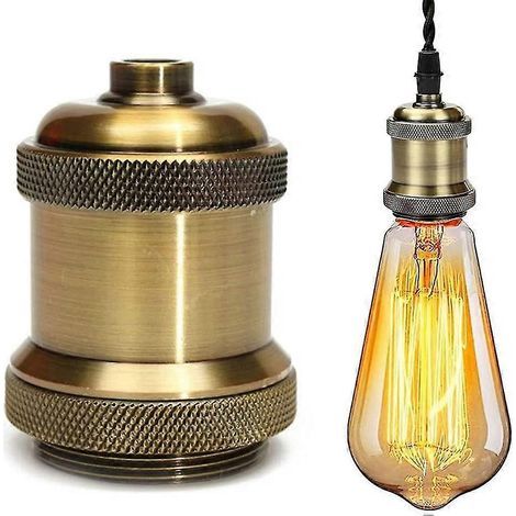 Douille de lampe vintage, douille pour suspension rétro, support de lampe, douille de lampe rétro, adaptateur de suspension, pour la maison, le bar ou le bureau (bricolage). (1/4)
