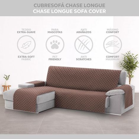 Copridivano universale con imbottitura, marrone, 240 cm, lato sinistro (240x210x0,5 cm) (1/5)
