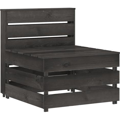 Canapé central palette de jardin-Salon de jardin Sofa extérieur gris bois de pin imprégné 186538 (1/5)