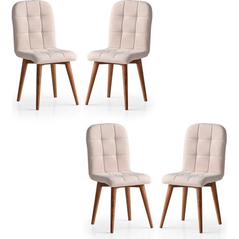 Silla, asiento, silla de comedor Set Cream (1/3)